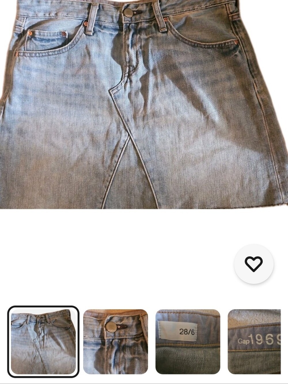 Gap 1969 Light Wash Denim Mini Skirt With Raw Hem Waist Size 28